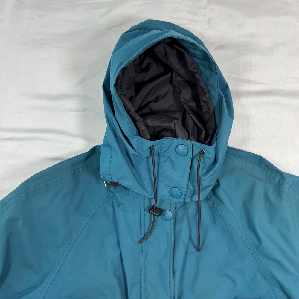 VTG Eddie Bauer Gore-Tex Mountain Parka Hoode Jacket Teal Blue Womens M Gorpcore - Picture 4 of 15